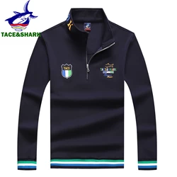TACE&SHARK Brand High Quality Sweater Men Autumn Flag Embroidery Pullover Military Sweaters 2023 Fashion Sweatshirt