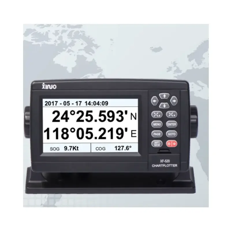 5'' Marine Satellite GPS Navigator Color LCD Display Positioning Boat Chart Plotter GPS Navigation with Antenna Xinuo XF-520