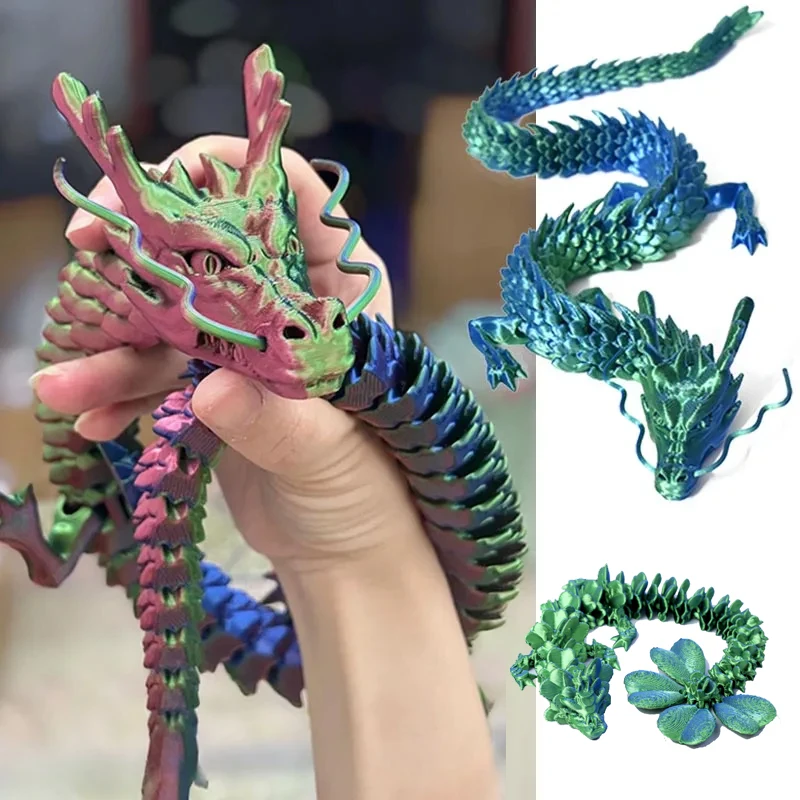 3D Printed Dragon Rex Realistic Dinosaur Model Jointed Full Movable Birthday Gift Laser Viper Animals Decorative Desktop Kid Toy