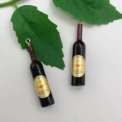 Set of 10 Red Wine Bottle Resin Charms for Jewelry and Crafting Projects (5)