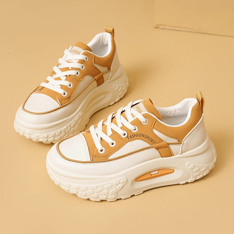 

Black Yellow Women Golf Shoes Sport Training Height Increasing Girls Outdoor Thick Bottom Golfing Sneakers