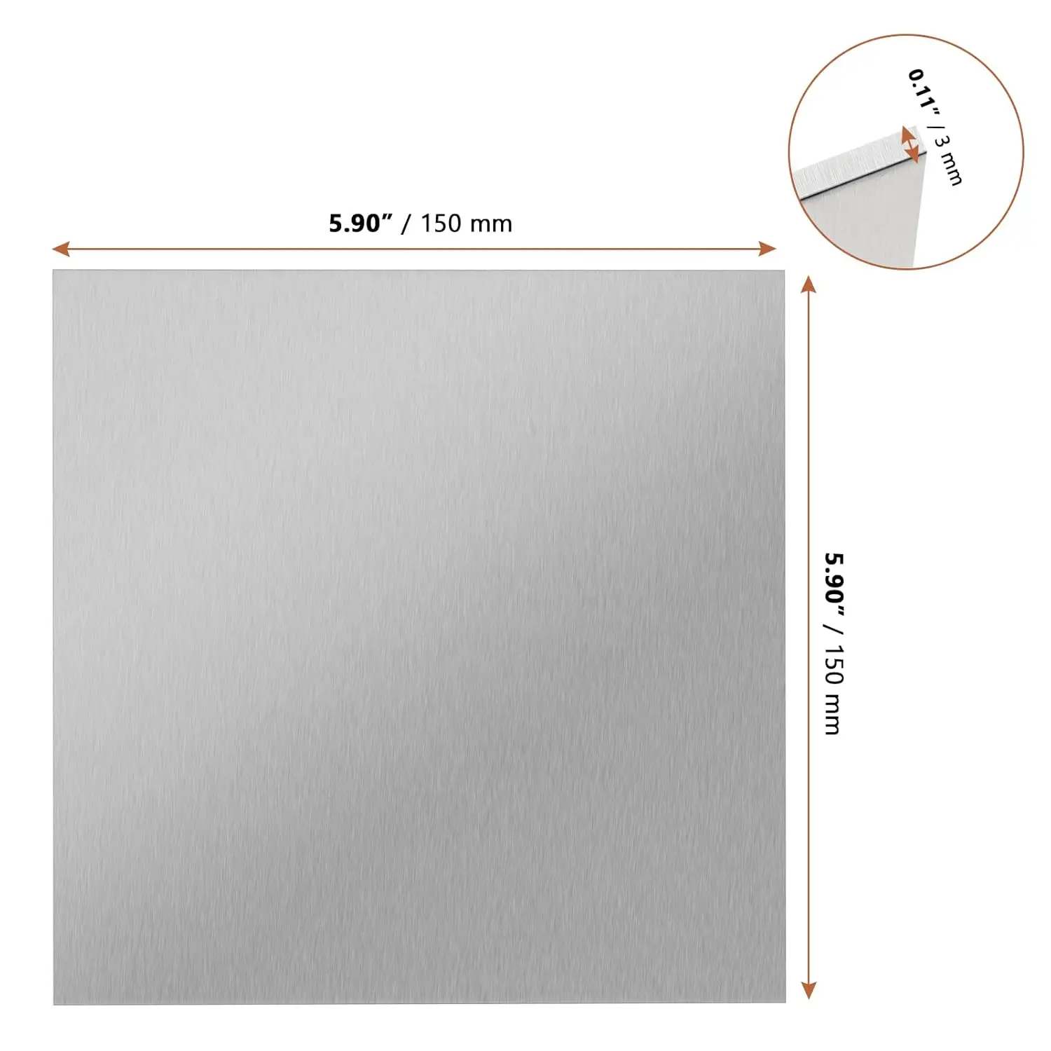 Premium Aluminum Alloy Square Plate - Polished Thickness 0.3mm-10mm, Multiple Size Options Available