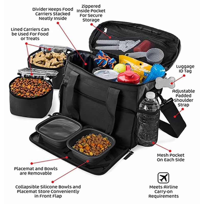 Outdoor Dog Travel Bag Pet Travel Set Organizer Multi-function Dog Training Bag Cat Training Accessories Pet Supplies