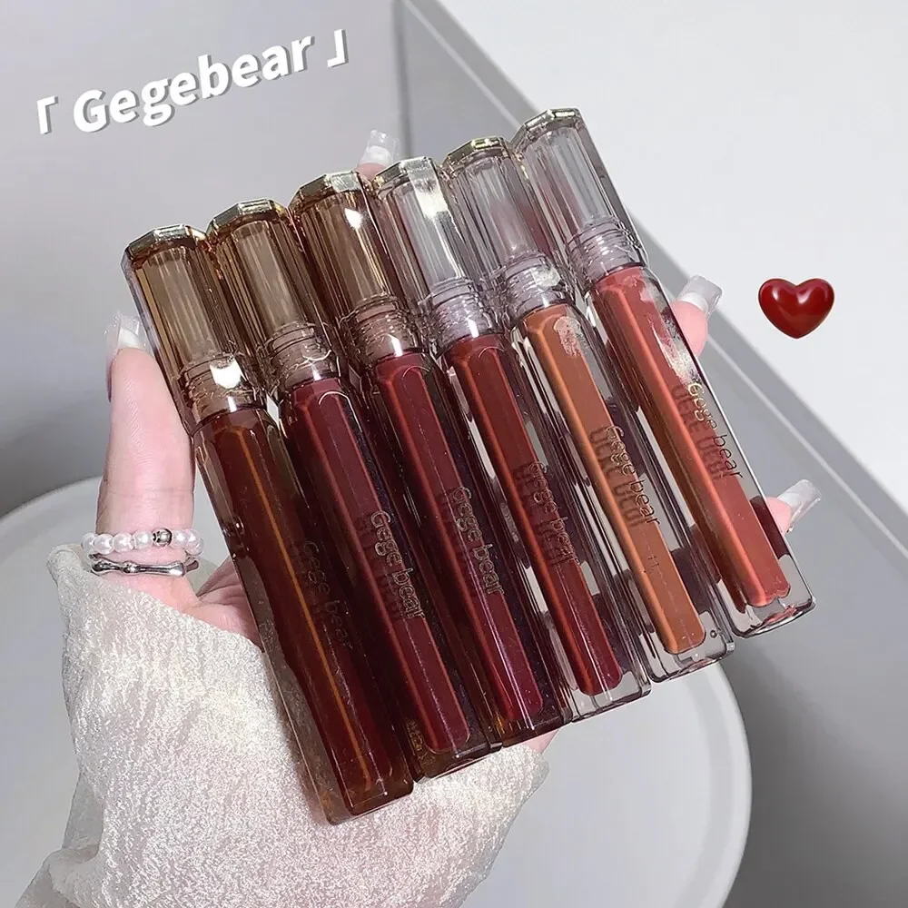 Gege Bear Velvet Matte Mist Lipstick Long Lasting High Pigment Color Non-Stick Cup Velvet Lip Gloss for Daily Makeup 5