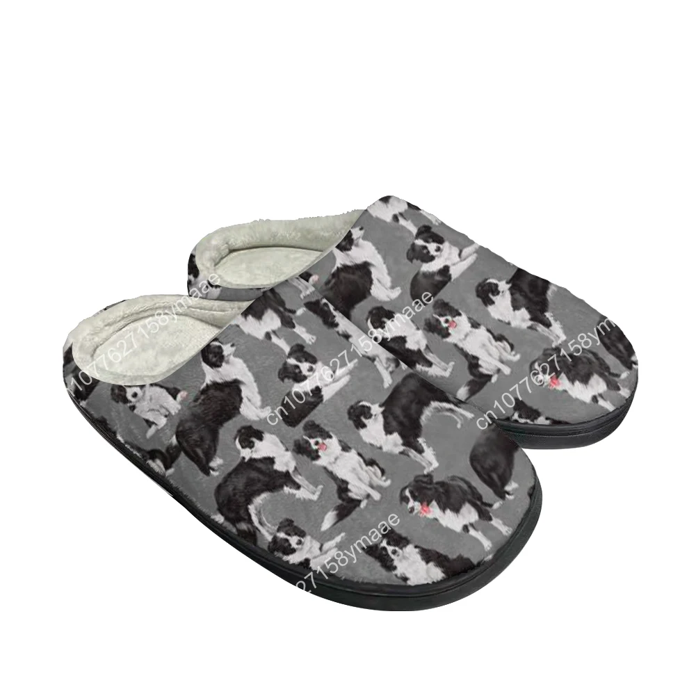 Hot Border Collie Fashion Cotton Custom Slippers Mens Womens Sandals Plush Casual Keep Warm Shoes Thermal Comfortable Slipper