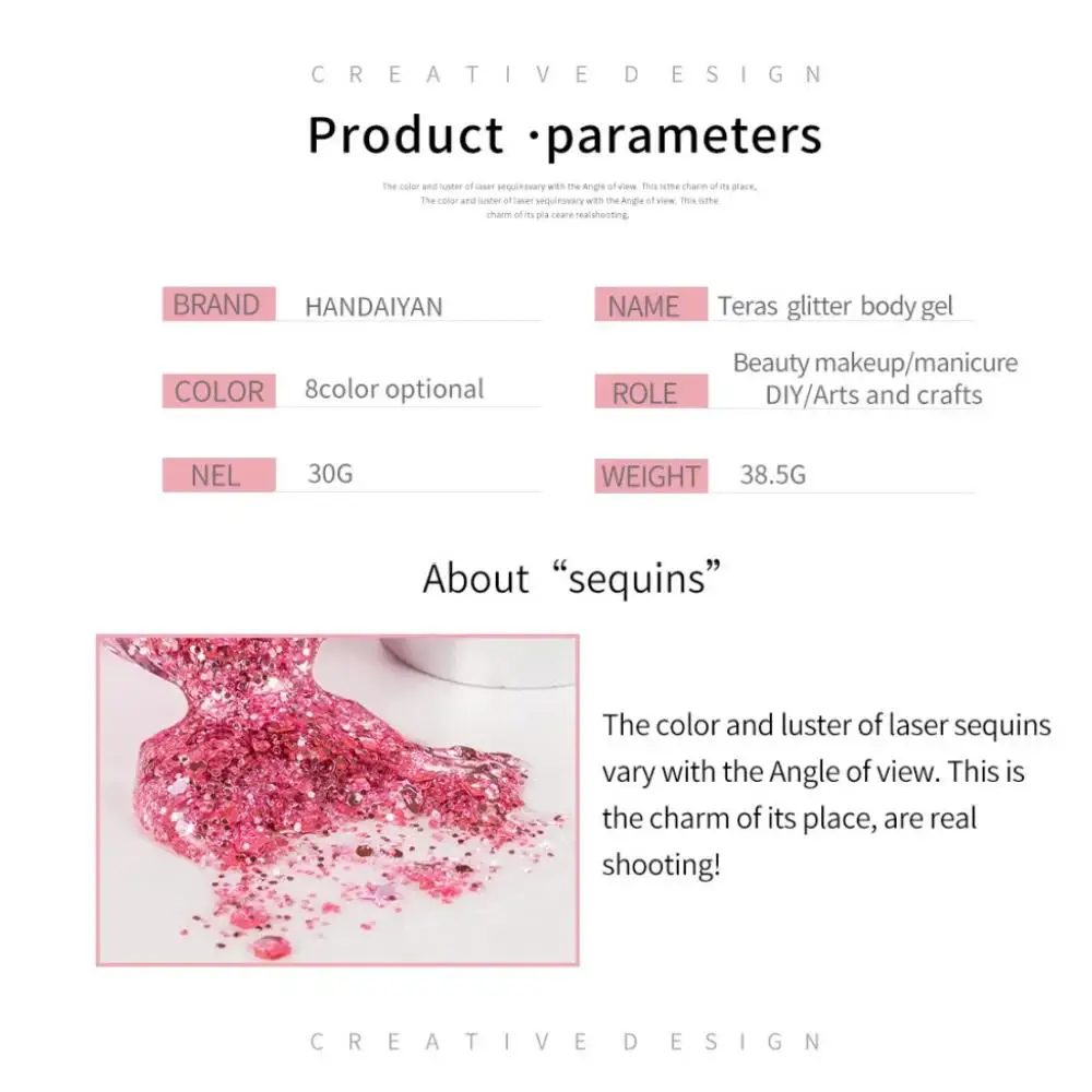 Multifunctional High Shine Body Face Glitter Gel Waterproof For Party Nail Hair Art Sparkling Sequins Festival Makeup