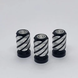 Floral Series Universal Valve Stem Caps - Set of 4, Factory Direct Supply (Black)