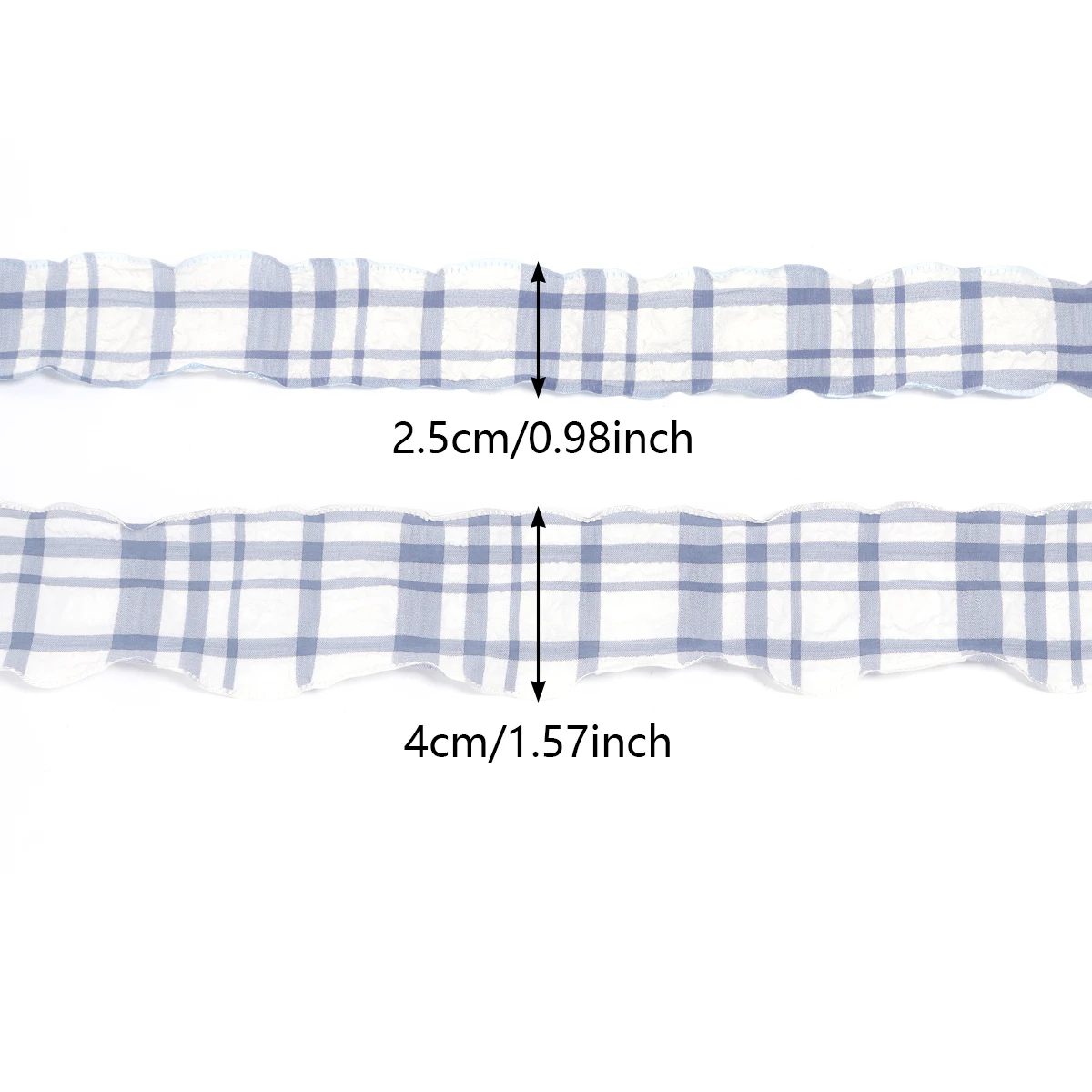 Plaid Wavy Edge Lace Ribbon - 5 Yards for DIY Crafting and Decor