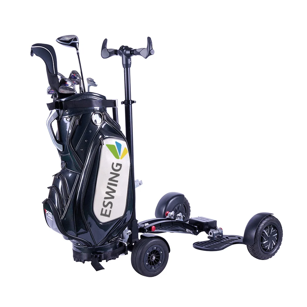 ESWING New 4 Wheel Electric Golf Trolley 1600W Foldable Push Golf Trolley Electric