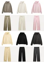 2025 Autumn/Winter new  women's multi-color selection classic simple all-in-one hooded loose long-sleeved hoodie sweatpants