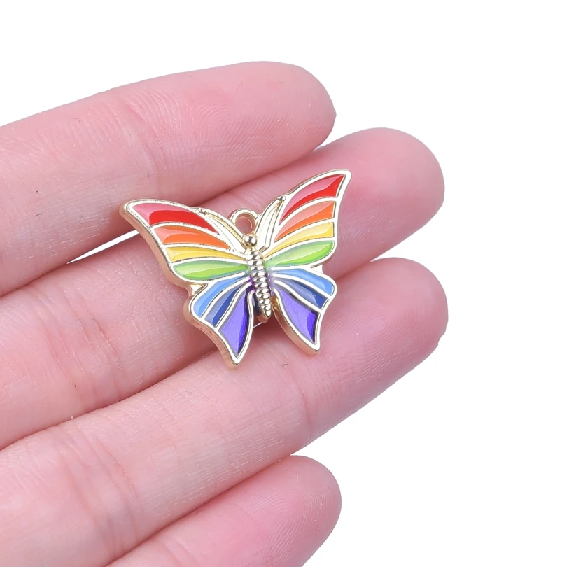 

10pcs Enamel Charm Butterfly Pendant Charms For Jewelry Making Necklace Earrings Fashion Accessories Handmade Animal Pendants