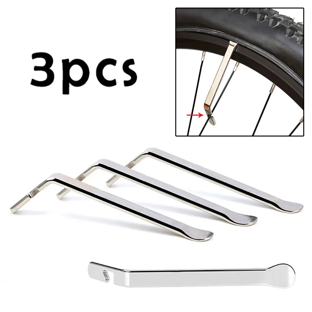 

3pcs Motorcycle Bicycle Tire Changing Levers Tires Spudger Stainless Steel Spoon Tire Iron Rim Opener Lever Changer Repair Tool