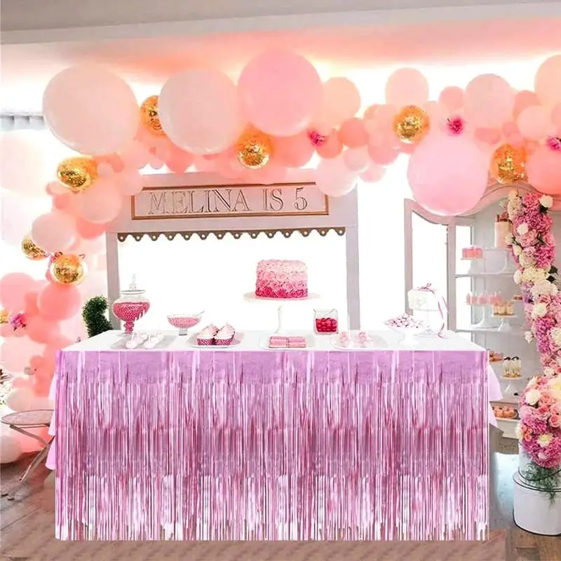New 4/2/1Pack Table Skirt Wedding Decoration Table Birthday Party Decor Table Skirt Birthday Decoration Tablecloths For Party 4