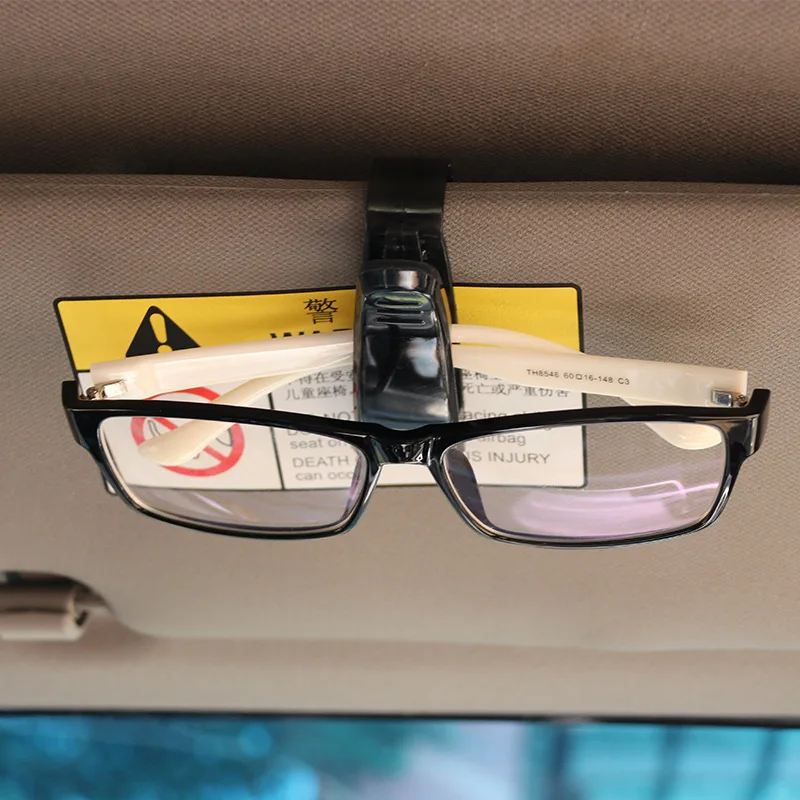 2 pcs Universal Car Auto Sun Visor Glasses Box Sunglasses Clip Card Ticket Holder Fastener Pen Case Eyeglasses Accessories
