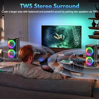 T27 Wireless Bluetooth Speaker, Karaoke Machine with 2 Microphone, Home Karaoke Party Speaker with Led Light - Image 5