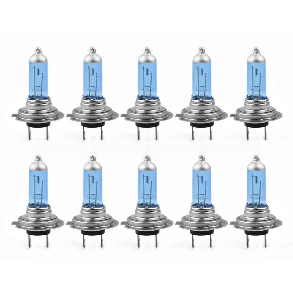 차량용 램프 헤드라이트 전구, H7 55W, 흰색 6000K 할로겐, 밝은 Accs 부품, 선물 대체, 유용한 내구성, 10 개
