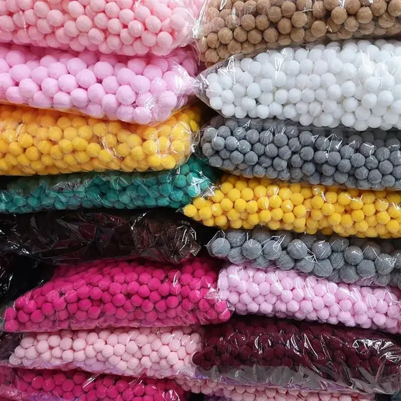 Deluxe Fluffy 8mm Round Pompoms for Kids' Crafts and DIY Projects, 2000 Pieces