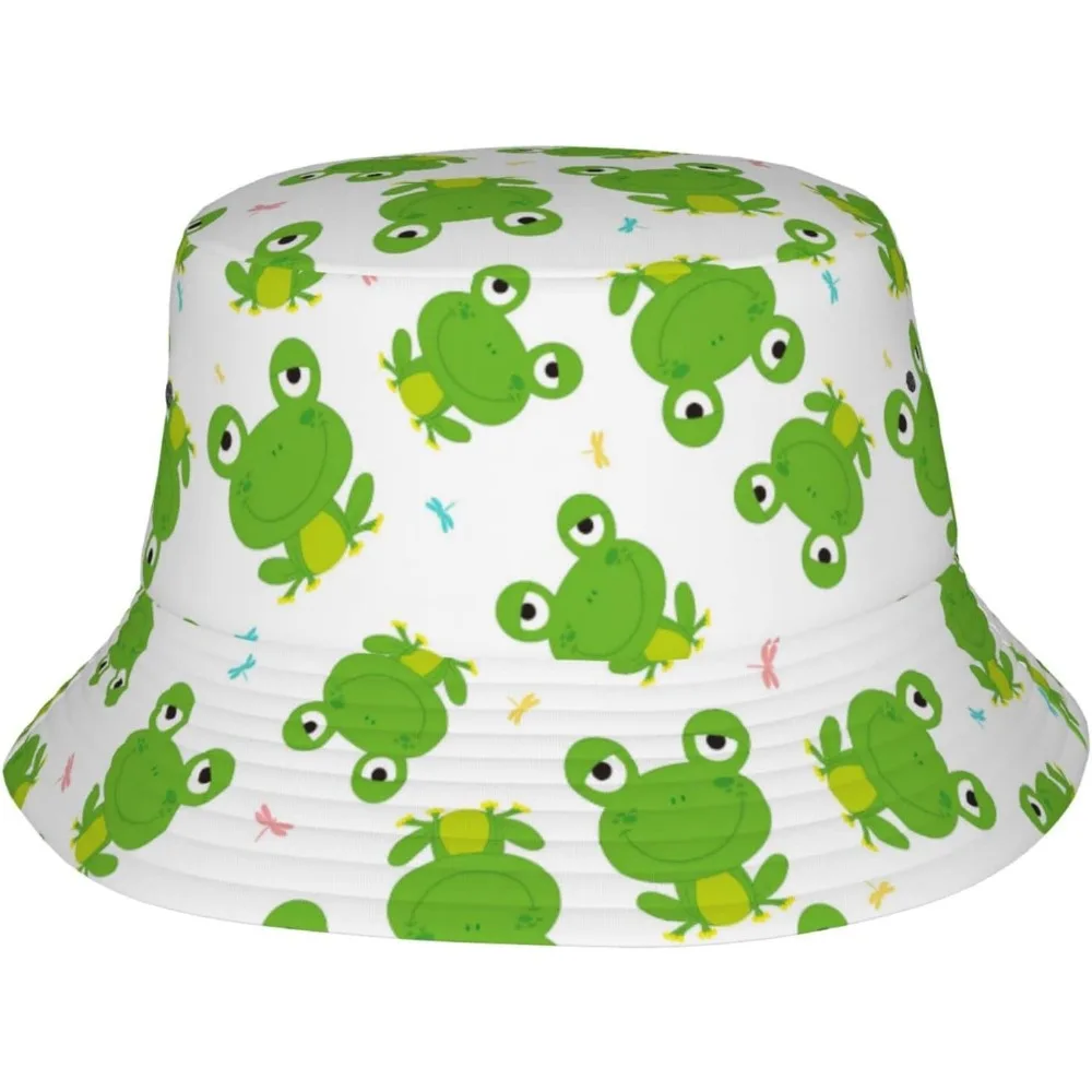 

Cartoon Frog Fisherman Cap Hip Hop Gorras Summer Unisex Printing Bucket Hat Outdoor Gardening Beach Camping Hiking Fishing Caps