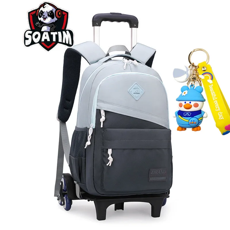 Backpacks School Children Wheels School Bag Boys Wheel Trolley