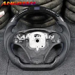 LED Carbon Fiber Alcantara Leather Fit For BMW Steering Wheel Volant E89 E90 E91 E92 E93 330i 335i 328i  M3 2005-2012