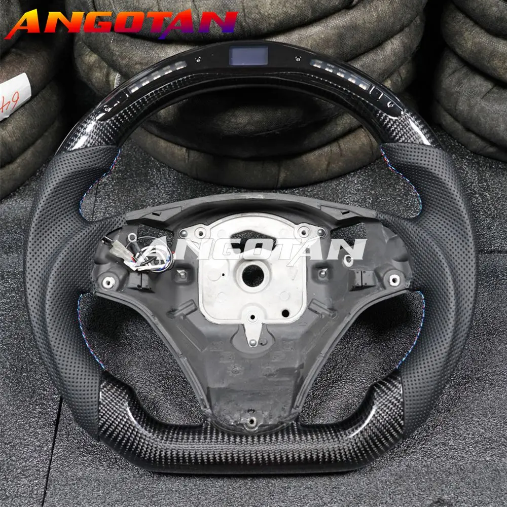 LED Carbon Fiber Alcantara Leather Fit For BMW Steering Wheel Volant