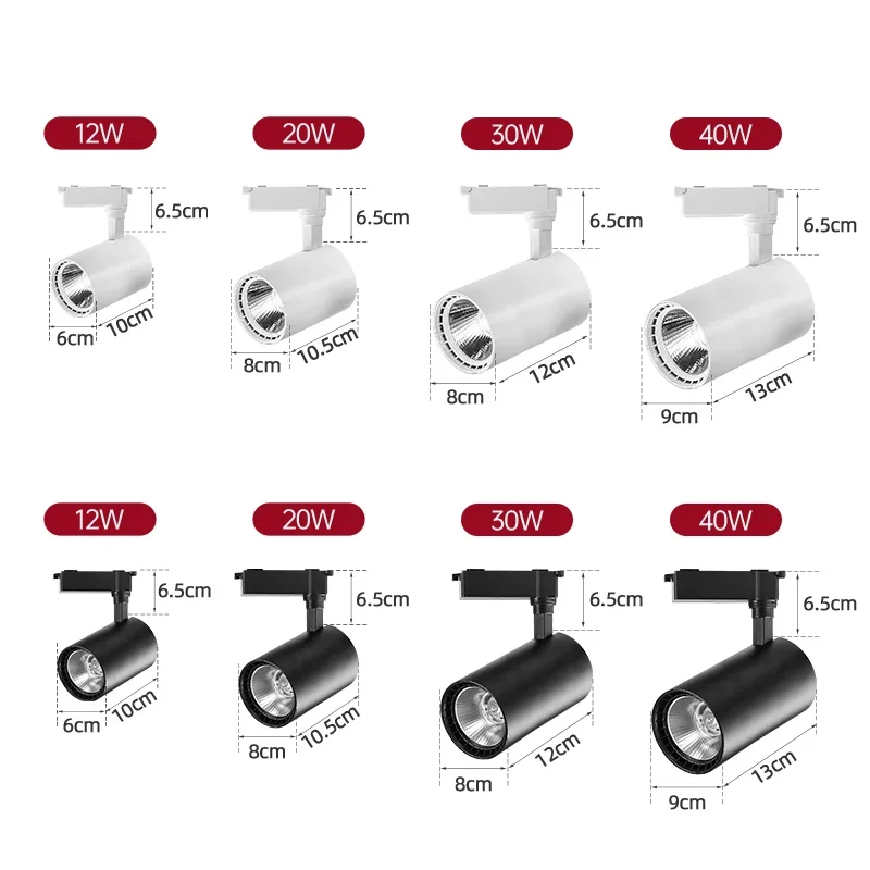 Track Light Spotlight Set 220V COB 12/20/30/40W for Home Kitchen ceiling track light