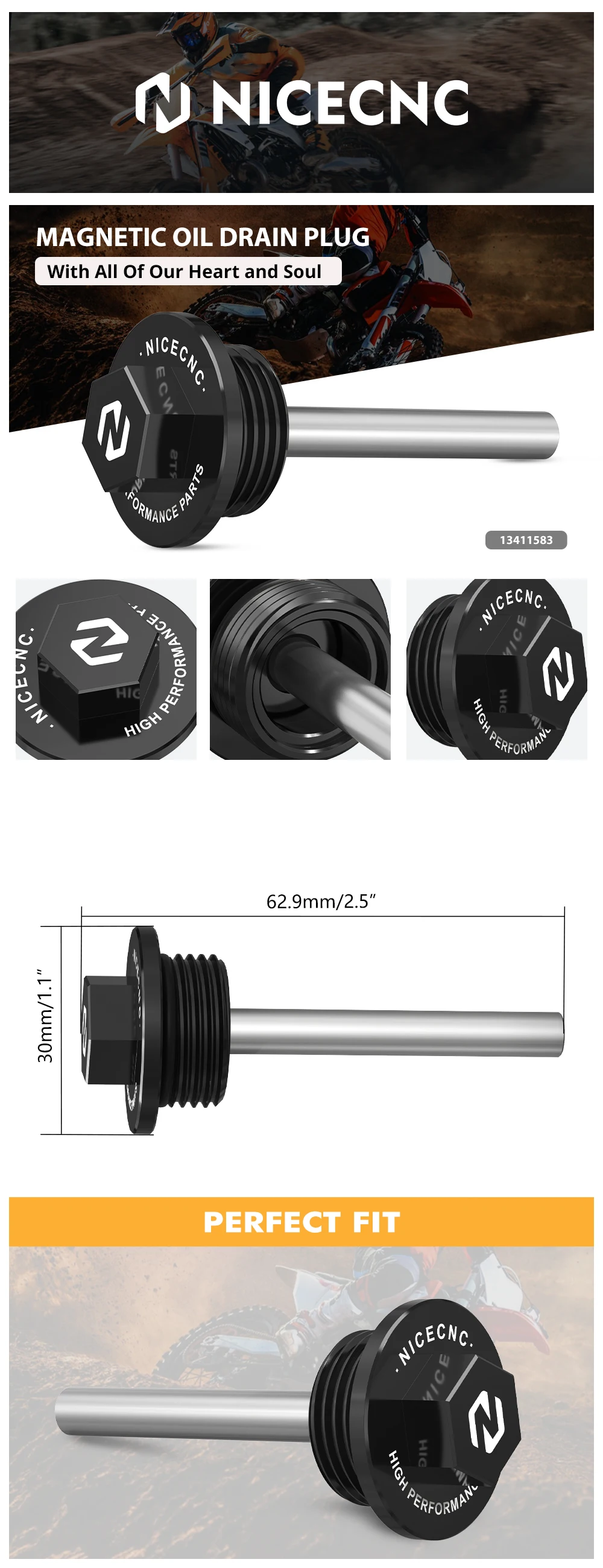 Für KTM 890 Adventure /R 2021-2023 790 Duke 2018-2024 Magnetische Ölablassschraube 790 Adventure /R 2019-2020 890 Duke 2021-2022 – Detail 1
