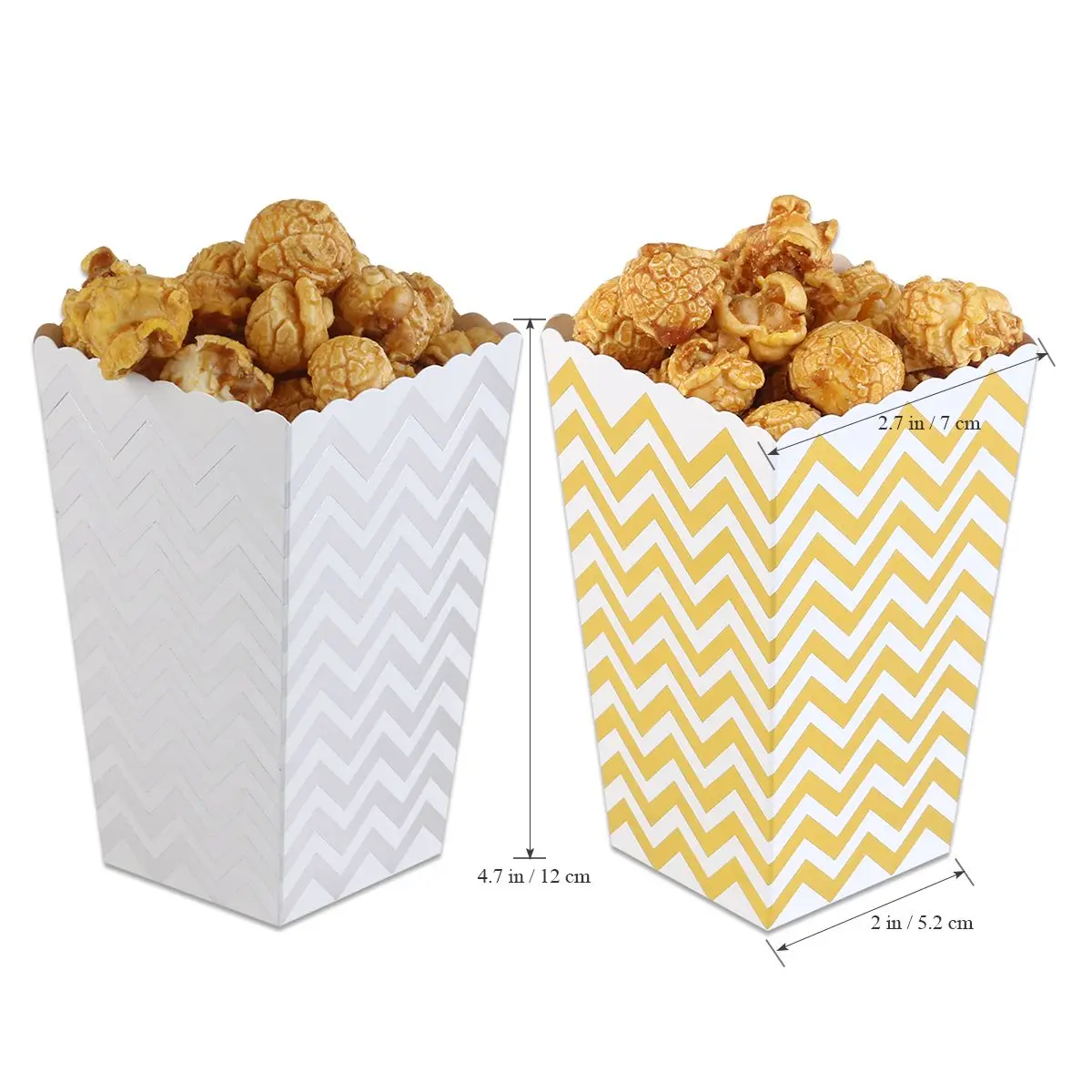 Popcorn Boxes Carton Mini Cardboard Candy Containers for Party Music Silver Baby