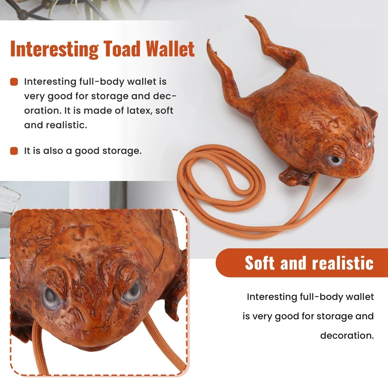 Funny Toad Wallet Individuality Animal Coin Pouch Realistic Frog Wallet Humor Decoration Storage Gifts Purse Handbag