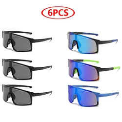 Unisex Oversized Wraparound Sports Sunglasses - Fashionable UV400 Protection (6pcs z05)