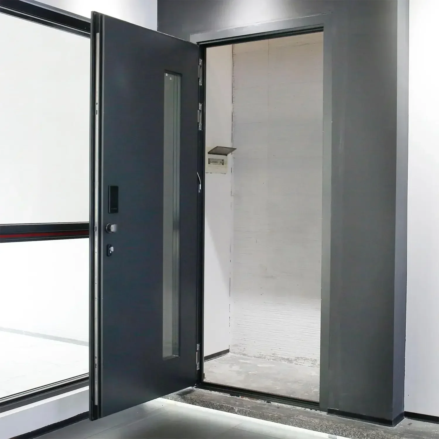 Sixinalu Front Door Tempered Glass Modern Entrance Doors Residential Custom-Made Exterior Thermal Break Aluminum Security Doors