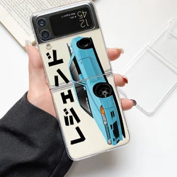 Tokyo Drift Sports Car Fashion Phone Case - Clear Hard Folding Cover Gift - Galaxy Z Flip 6 (B1)