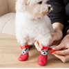 4pcs Puppy Dog Teddy Socks Waterproof Cat Shoes Anti-Scratch Foot Cover Anti-Dirty Pet Socks Small Cat Dogs Knit Warmpet Socks 2