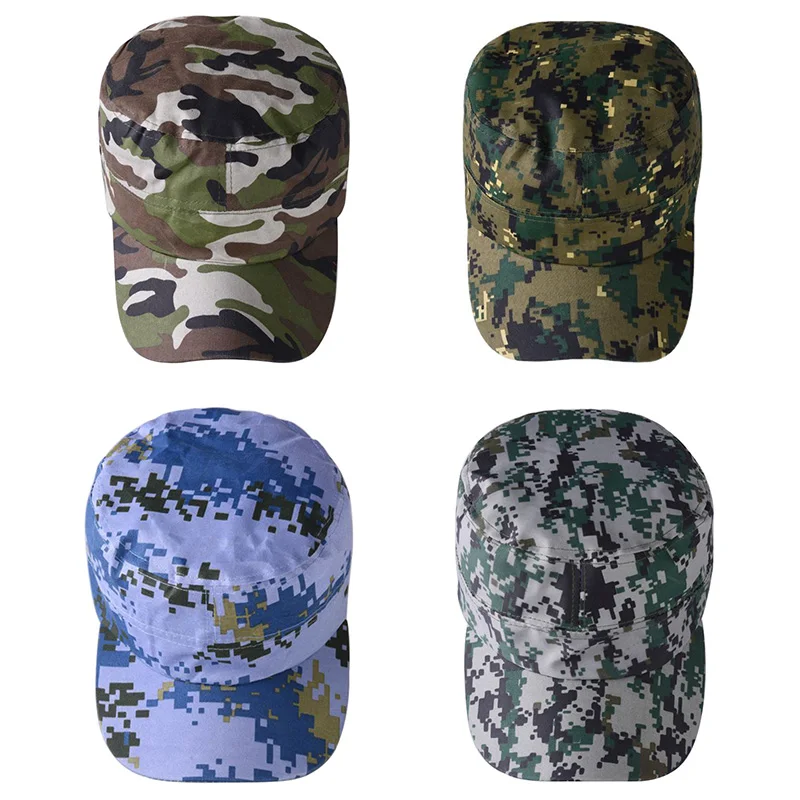 Camouflage Baseball Cap Hat Men Women Tactical Flat Cap Hat Unisex Fashion Sport Camping Hiking Sunhat Sunscreen Sun
