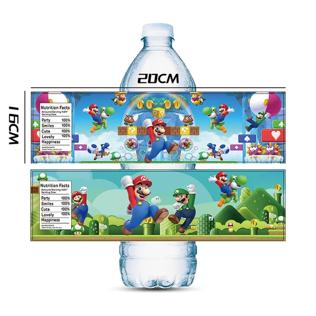 Super Mario Water Bottle Labels 