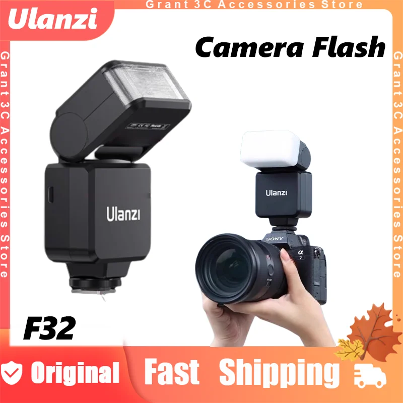 Ulanzi F32 Camera Flash Speedlite GN32 Wireless On-Camera Flash with TT-01 Trigger for Sony Canon Nikon Fuji Olympus