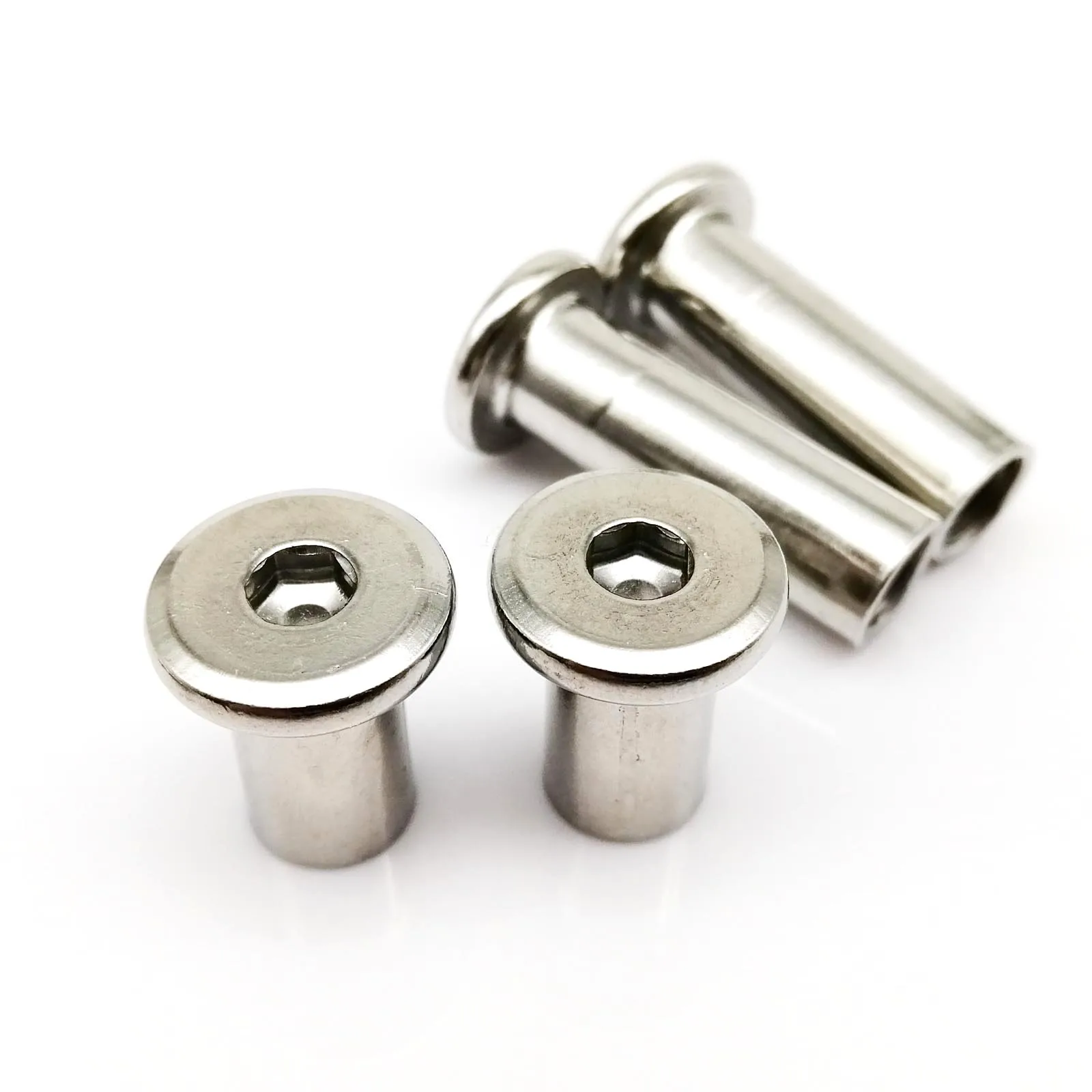 Hexagon Nut M3 M4 M5 M6 M8 M10 304 Stainless Steel Large Flat Socket Head Furniture Rivet Connector Insert Joint Sleeve Cap