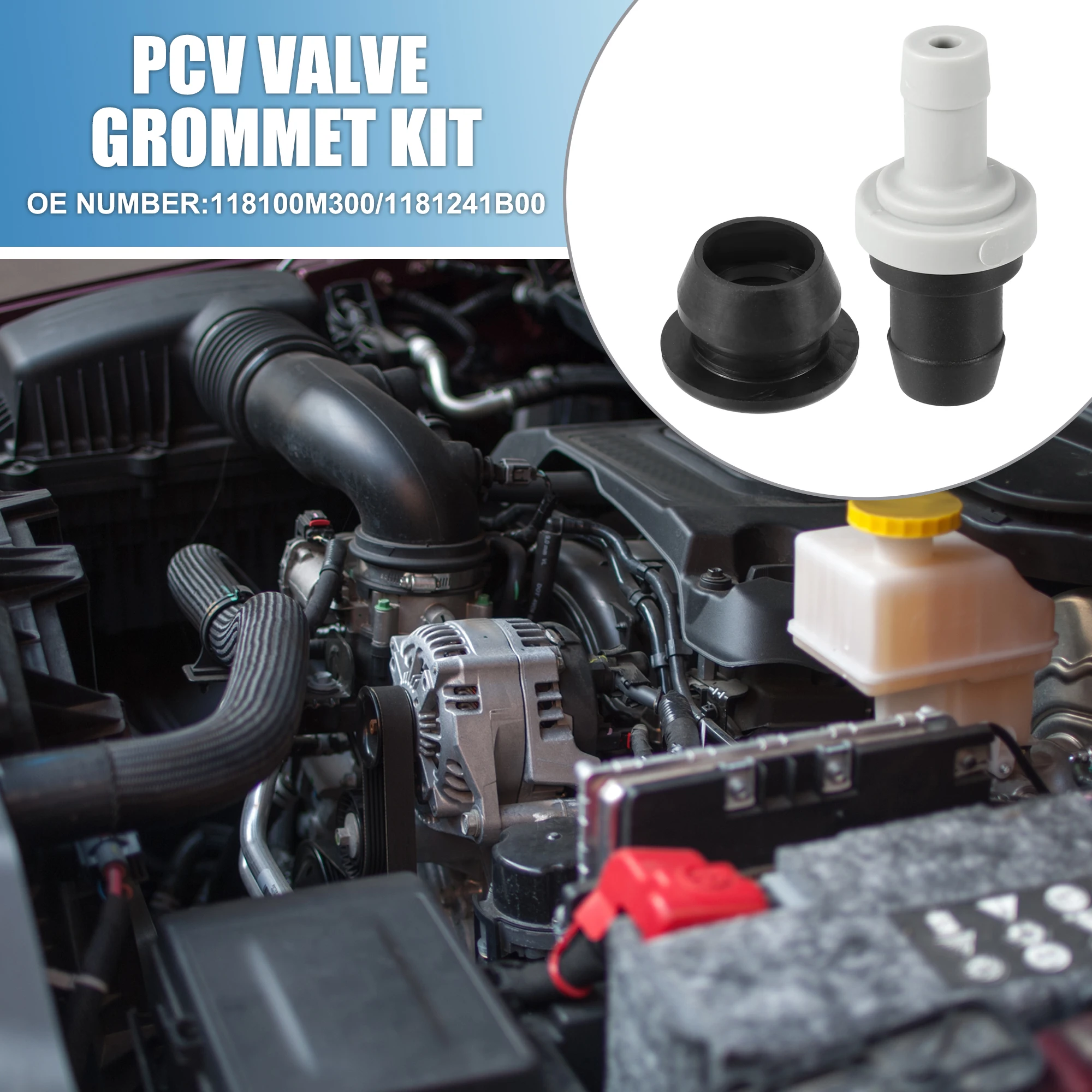 PCV Valve Grommet Exhaust Positive Crankcase Ventilation Fittings X Autohaux No.118100M300/1181241B00 for Nissan Sentra 200SX