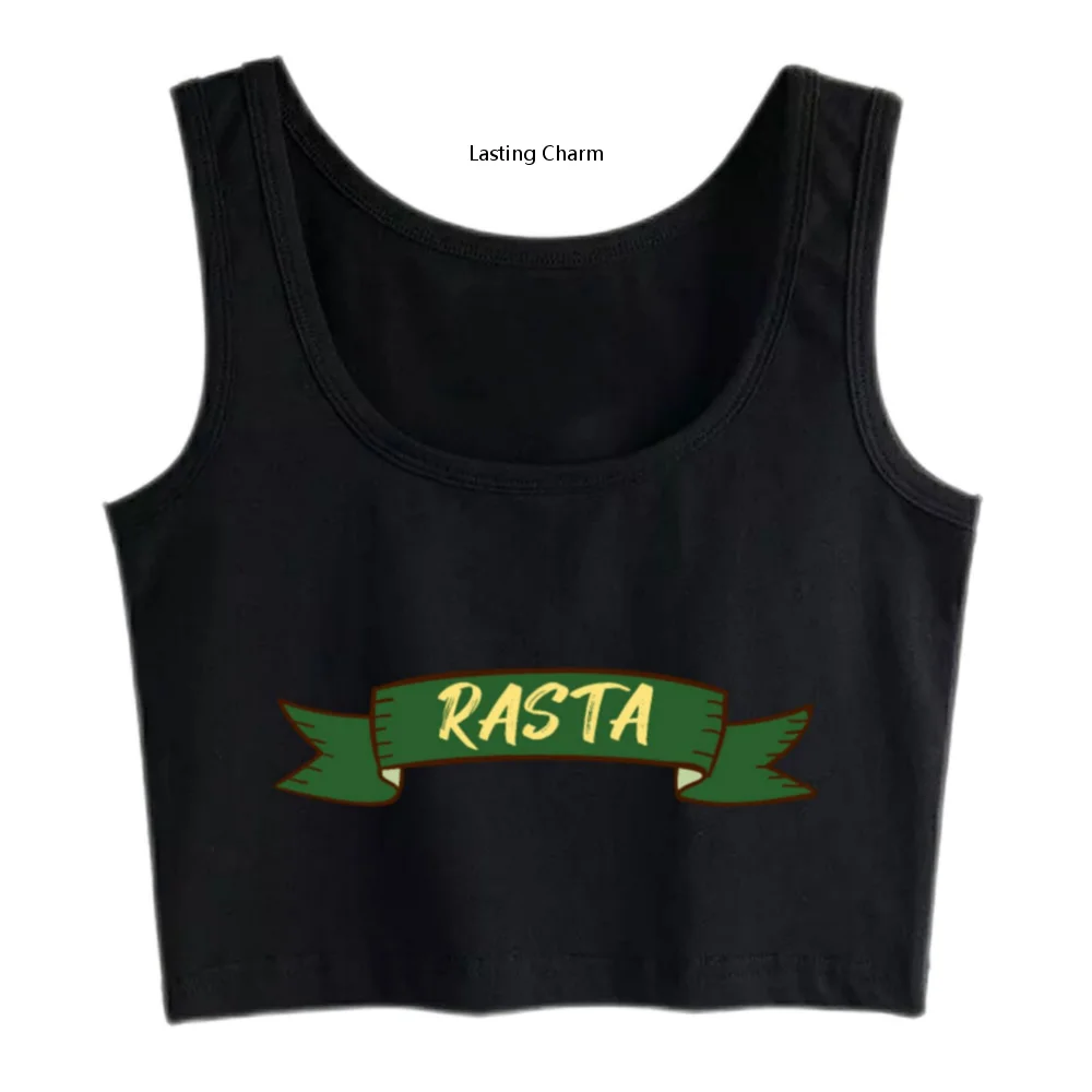 

Reggae Rasta Gift Black Sleeveless Crop Top Female Sport Yoga top
