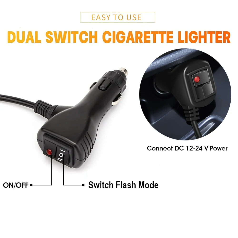 LED Warning Light Bar Police Car LED Strobe Emergency Light Beacon Autos Flashing Safety Signal Lamp Amber White 12/24V