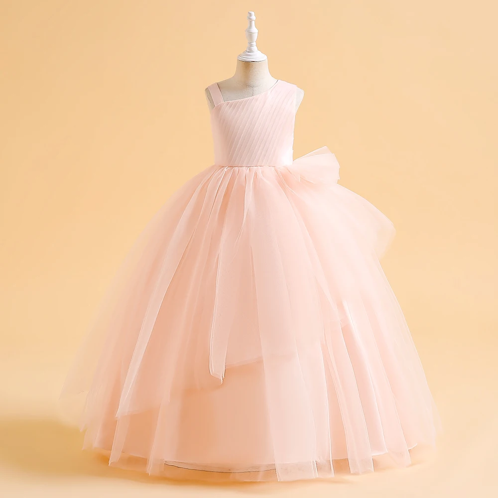Vestido De Concurso Junguan Para Meninas - Tule Com Decote Ombros A Mostrar - Princesa Formal