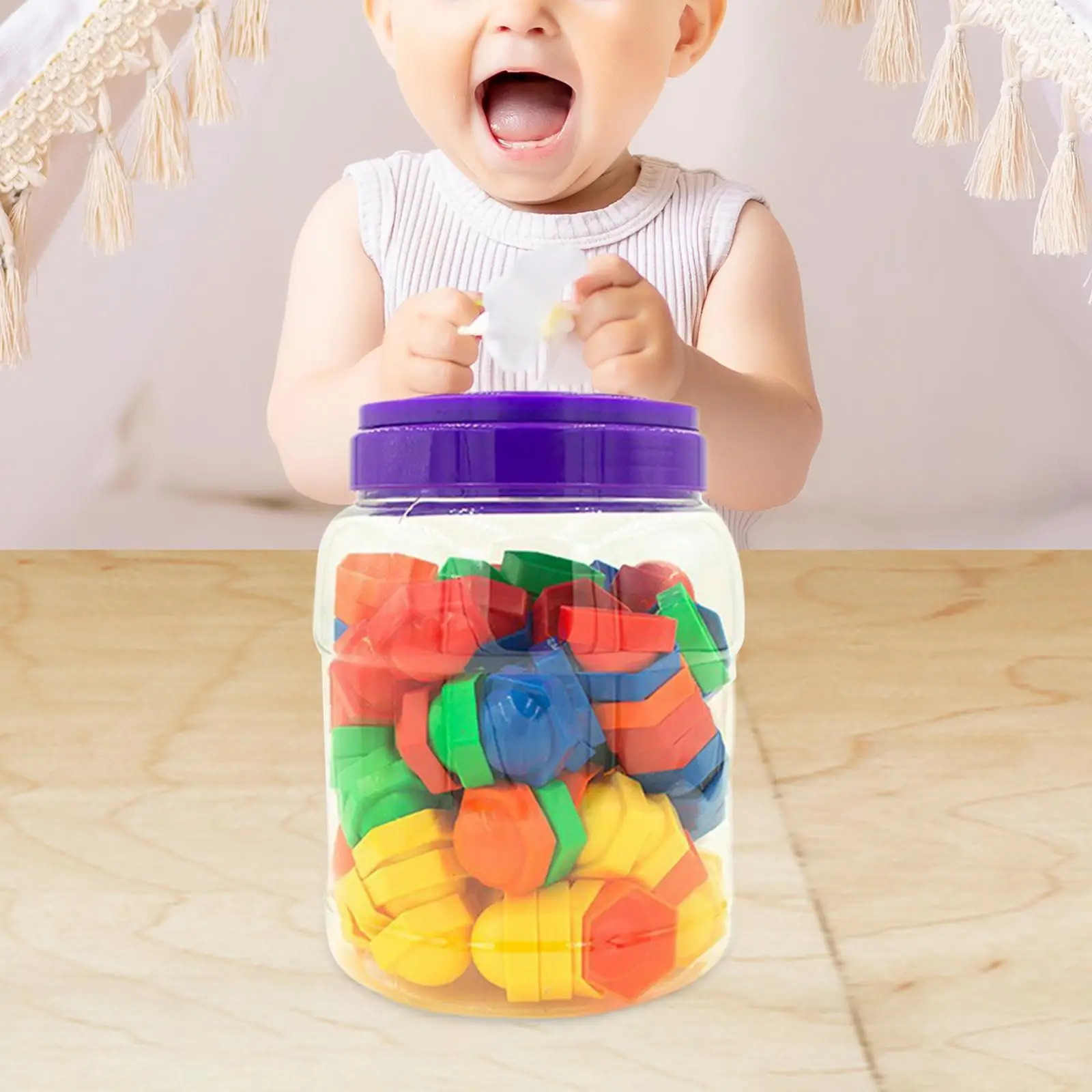 

120Pcs Hexagon Shape Blocks Sensory Montessori Toys for Teaching Travel Gift