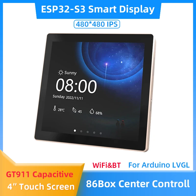 Arduino Placa de Desenvolvimento Lvgl Wi-fi Bluetooth 86 Box 4.0 Smart Display Tela de Toque Capacitiva Lcd com Demo Esp32-s3