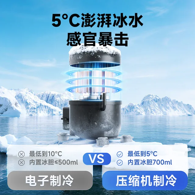 Drinking Water Dispenser 3L with Ice Coffee, 5℃ Ice Making Function Direct Drinking Instant Heating Type Mini Capsule Home Use 2
