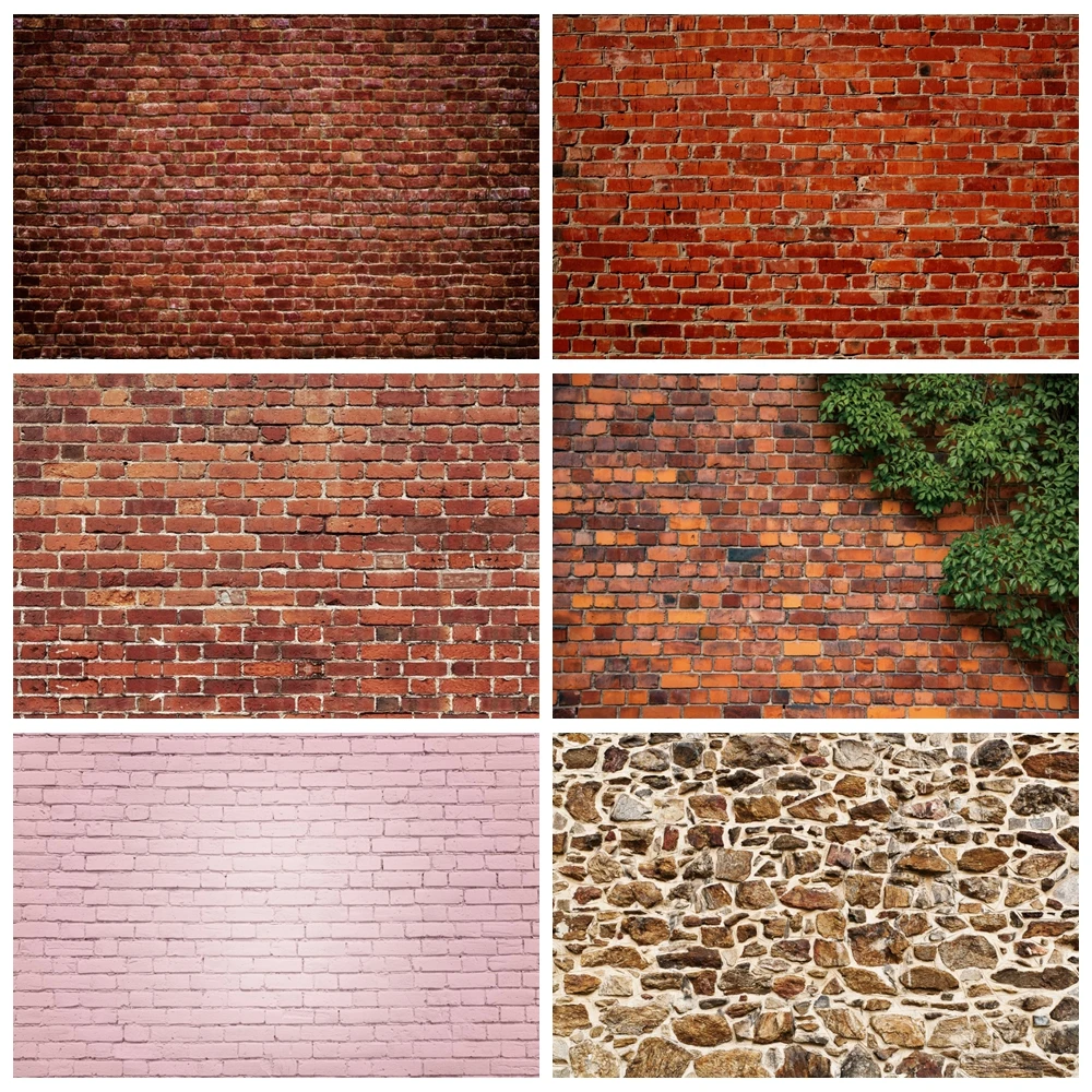 Grunge Brick Wall Backdrop for Photography Wedding Baby Birthday Party Children Portrait Background Home Video Photo Studio Prop