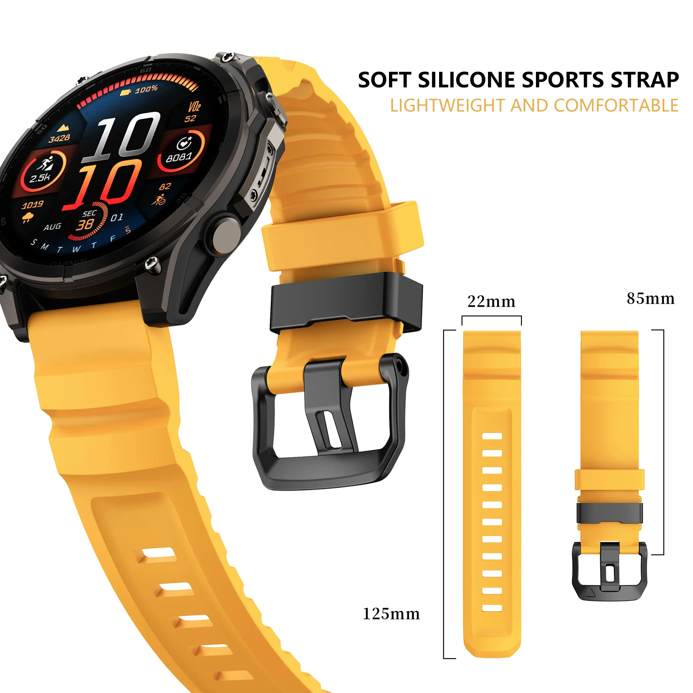 Flexible Soft Silicone Sport Strap for Men – 22mm/26mm, Premium Comfort and Durability
