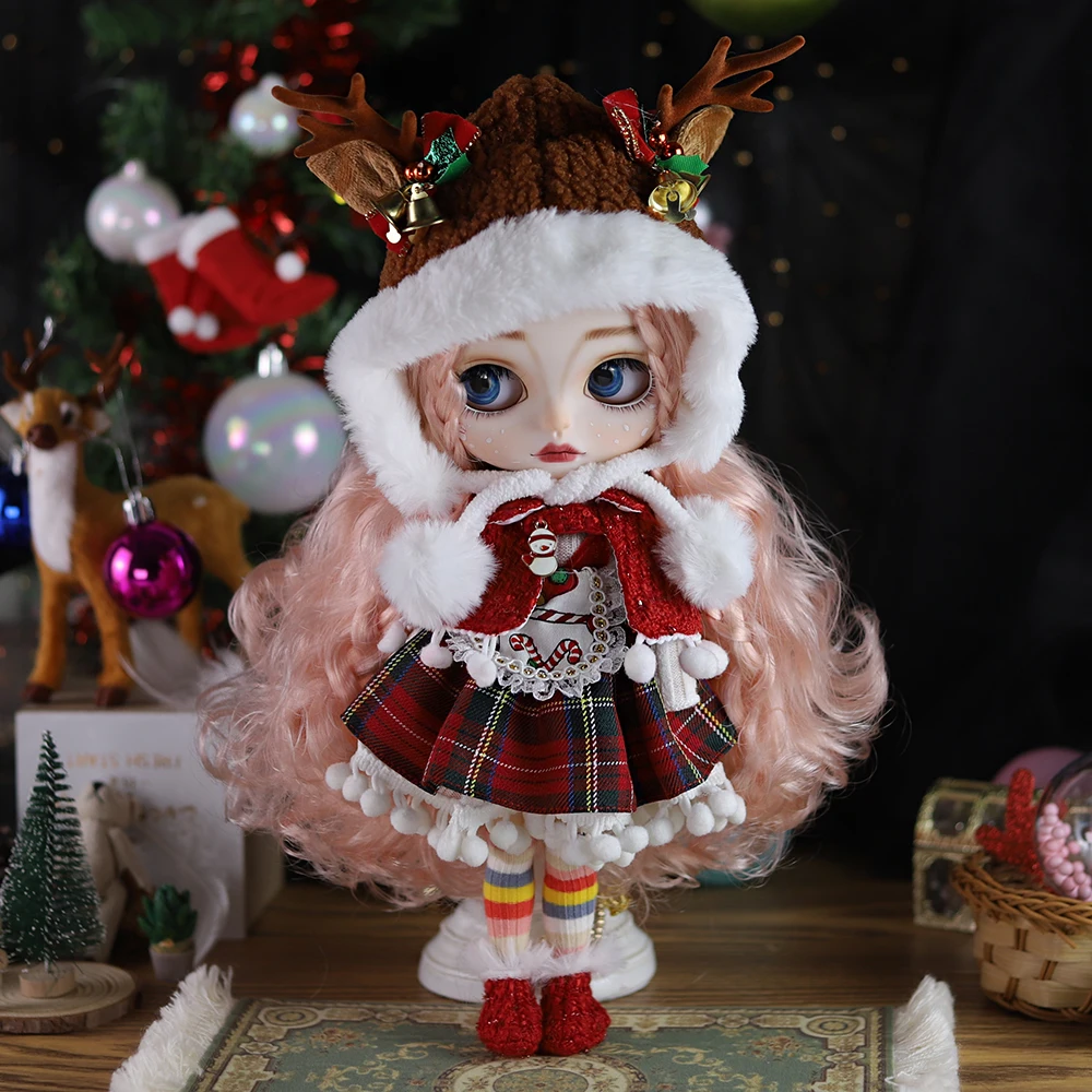 Dbs-クリスマステーマの服セット女の子、ブライスの服、アニメの