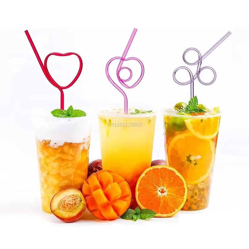 12pcs Crazy Curly Drinking Straws Colorful Unique Flexible Drinking Tube for Kids Birthday Party Bar Decoration Party Supplies