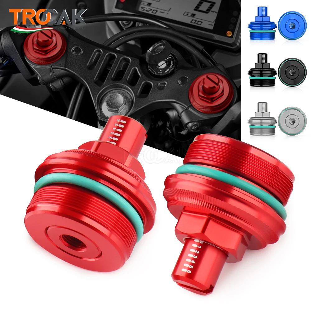 Pair Of Front Fork Adjustment Cap Bolts - For Honda XR200R (1988-2002), 6061-T6 Aluminum, Anodized