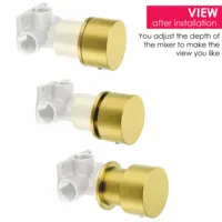 KYLINS อ่างล้างหน้าก๊อกน้ําห้องน้ํา Mixer แตะติดผนัง Progressive ร้อนเย็น Matt Black Brushed Gold ปืนโลหะสีเทา 5